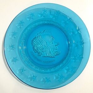 Vintage Wheaton Aqua Blue Abraham Lincoln Collectors Plate